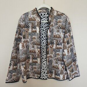 VINTAGE Alfred Dunner safari print lightweight quilted jacket EUC